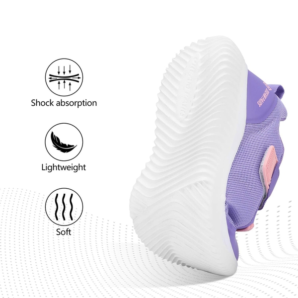 [EZ-Ons BreezeRunners] Breathable And Lightweight Kids Running Sneakers - PURPLE PINK - 1